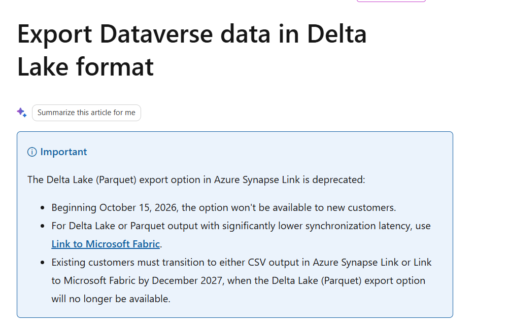 Deprecation of synpase link delta option